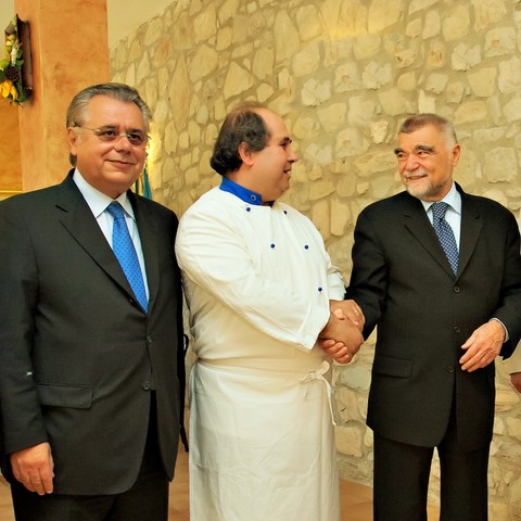 Foto del presidente con lo Chef Pasquale